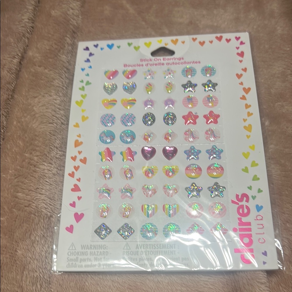 Claire's Colorful Stick-On Earrings Set